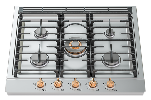 Steel-stove-on-white-background.top-view